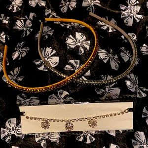 2 Crystal headbands and crystal bracelet $10